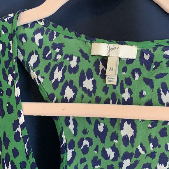 Green & Navy leopard shell - 100% silk - Picture 2 of 4